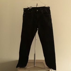 Levi’s mens black slim fit jeans cutoff